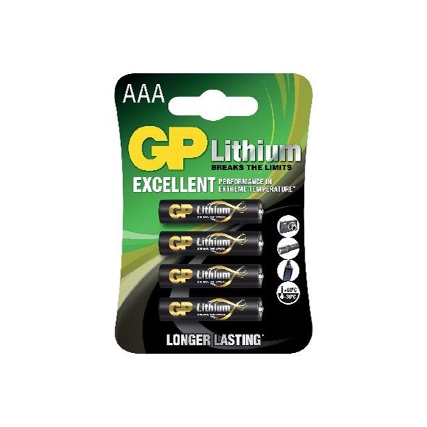 GPbatteries BATTERI LITHIUM 1,5V LR03 /AAA 4-PACK GP