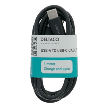 Deltaco KABEL USB-C 1M SVART