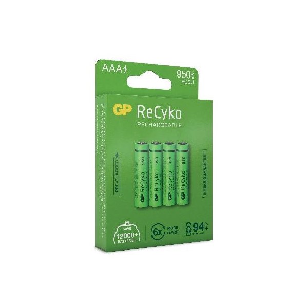 GPbatteries BATTERI AAA RECYKO 950 MAH 4-PACK