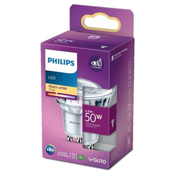 Philips LED SPOT GLAS 50W GU10 36D VARMVIT 1-PACK