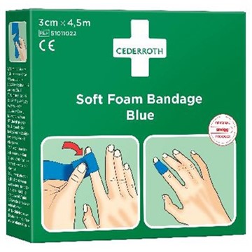 Cederroth SOFT FOAM BANDAGE BLUE 3CM X 4,5M