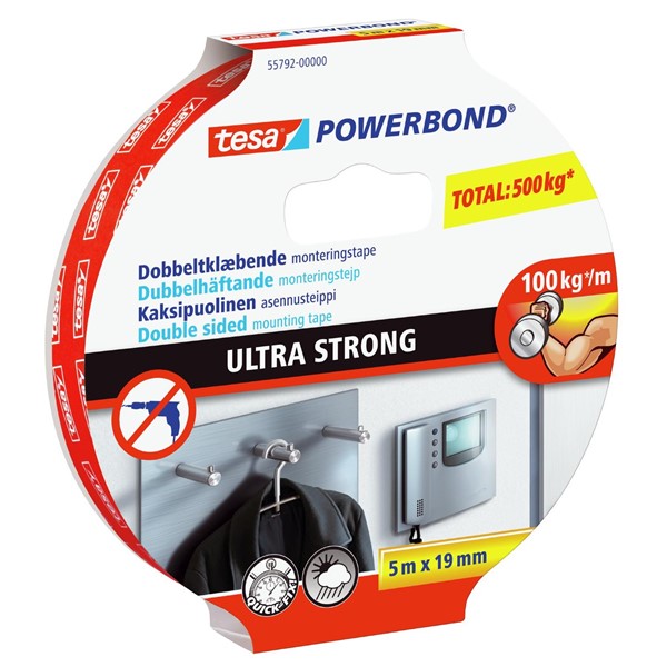 Tesa MONTERINGSTEJP DUBBELHÄFTANDE 19MM 5M POWERBOND ULTRA STRONG