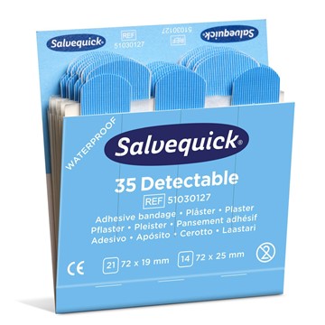 Cederroth PLÅSTER SALVEQUICK BLUE DETECTABLE REFILL. 6 REF/ASK