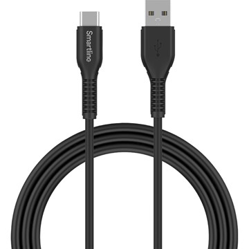 Smartline LADDKABEL USB-C/USB-A 2.0 2M SVART STRONG