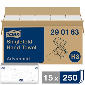 Tork HANDDUK TORK ADVANCED V-VIKT H3 VIT 23X25 250/FRP 290163