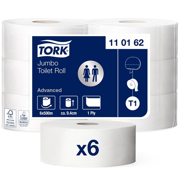 Tork TOALETTPAPPER TORK ADVANCED T1JUMBO 500M/RL 6RL/FRP 110162