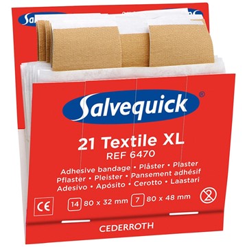 Salvequick PLÅSTERREFILL TEXTIL EXTRA STOR 6470 SALVEQUICK