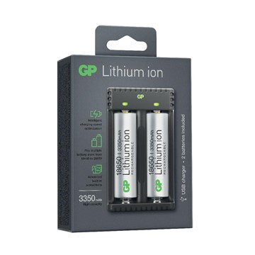 GPbatteries BATTERILADDARE 18650 LI-ION 2X3350 MAH
