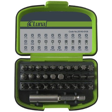 Luna Tools | Elverktygstillbehör, handverktyg & verktygssäkring BITSSATS 31DELAR MAGNETHÅLLARE I FÖRVARINGSLÅDA