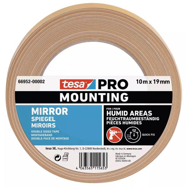 Tesa MONTERINGSTEJP 66952 TESA PRO MIRROR 19MMX10M