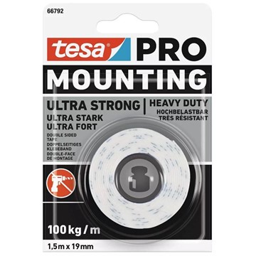 Tesa MONTERINGSTEJP 66792 TESA PRO ULTRA STRONG 19MMX1,5M