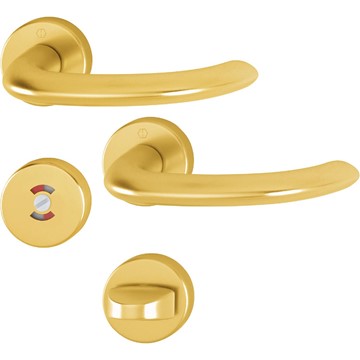 SWEDOOR TRYCKE MARSEILLE MED WC-VRED GOLD, QUICK-FIT