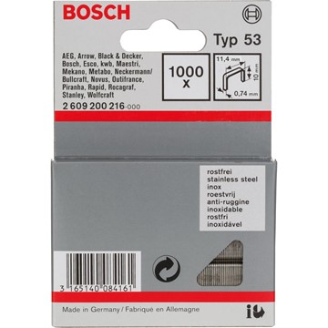Bosch KLAMMER TYP 53 ROSTFRI 10MM 1000ST