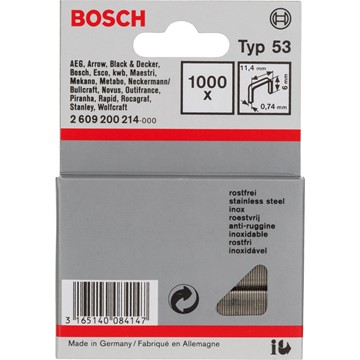 Bosch KLAMMER TYP 53 ROSTFRI 6MM 1000ST