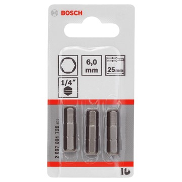 Bosch BITS SEXKANT 6 25MM 3ST