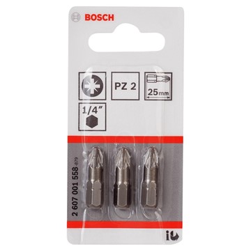 Bosch BITS 1/4 PZ2 EX HÅRD 25MM 3P