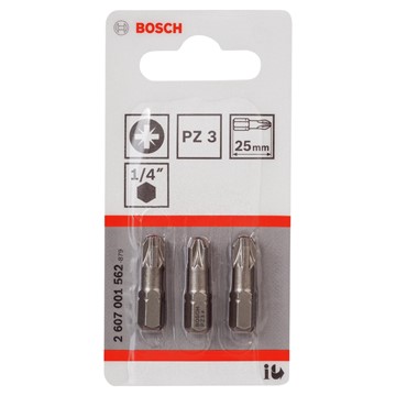 Bosch BITS 1/4 PZ3 25MM 3P