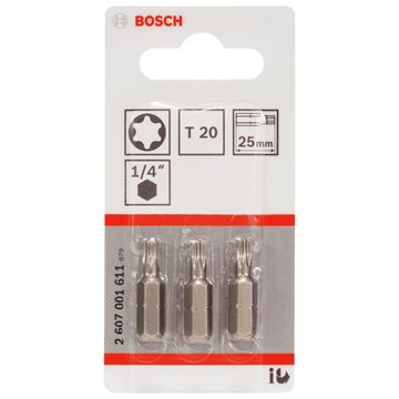 Bosch BITS T20 25MM 3ST