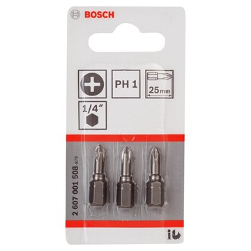 Bosch BITS 1/4 PH1 EX HÅRD 25MM 3P
