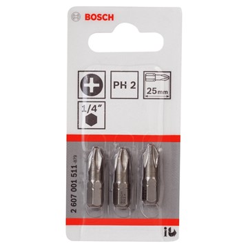 Bosch BITS 1/4 PH2 EX HÅRD 25MM  3P