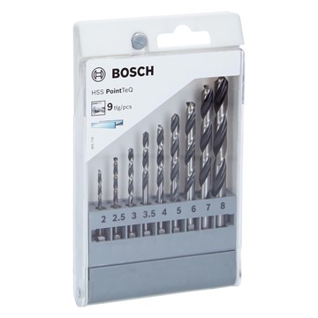 Bosch METALLBORRSET POINTTEQ HEX HSS2-8MM 9ST