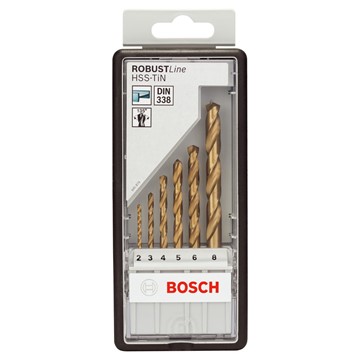 Bosch BORRSET HSS-TIN 135GR 2-8MM 6ST ROBUSTLI