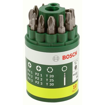 Bosch BITSTUNNA PH/PZ/TORX 10ST PL