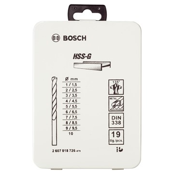 Bosch BORRSET HSS-G 1-10MM 19ST I KASSETT