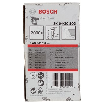 Bosch DYCKERT 20GR 1,6X50MM EFZ 2000ST