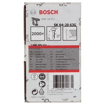 Bosch DYCKERT 20GR 1,6X63MM EFZ 2000ST