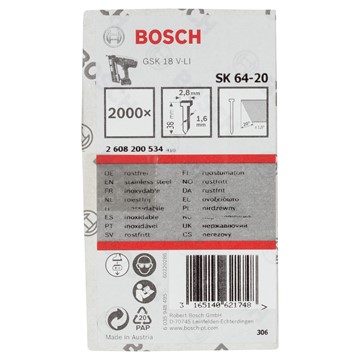 Bosch DYCKERT 20GR 1,6X38MM RFR 2000ST