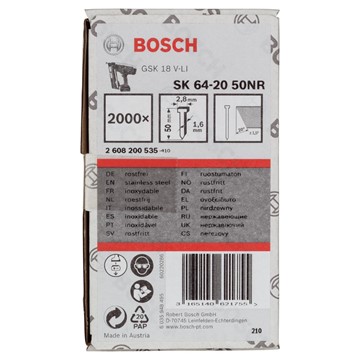 Bosch DYCKERT 20GR 1,6X50MM RFR 2000ST