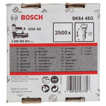 Bosch DYCKERT 1,6/16G 45MM 2500ST