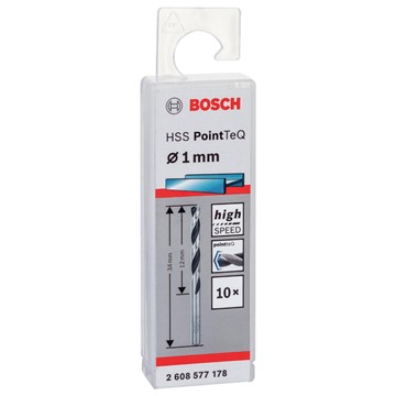 Bosch METALLBORR POINTTEC HSS-R 1,0MM 10ST