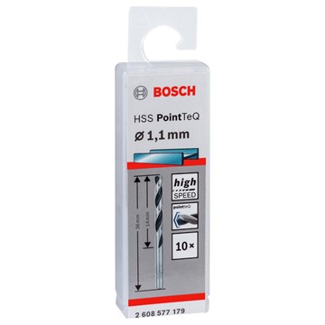 Bosch METALLBORR POINTTEC HSS-R 1,1MM 10ST