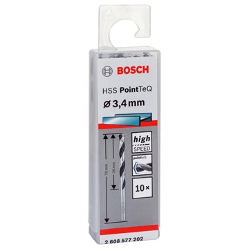Bosch METALLBORR POINTTEC HSS-R 3,4MM 10ST
