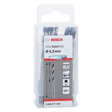 Bosch METALLBORR POINTTEQ HEX HSS 4,2X83MM 10ST