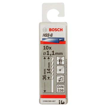 Bosch METALLBORR HSS-G 1,1X36MM 10ST