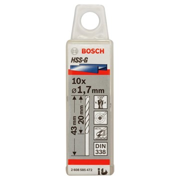 Bosch METALLBORR HSS-G 1,7X43MM 10ST