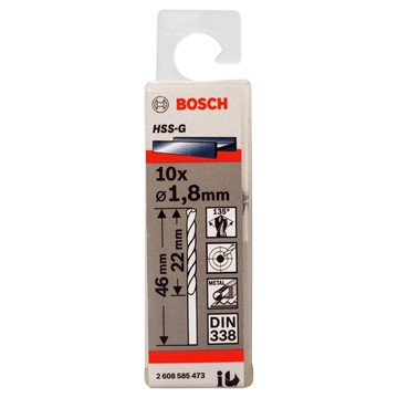 Bosch METALLBORR HSS-G 1,8X46MM 10ST
