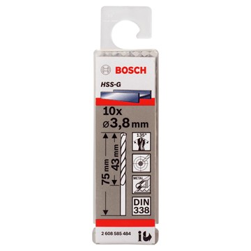 Bosch METALLBORR HSS-G 3,8X75MM 10ST