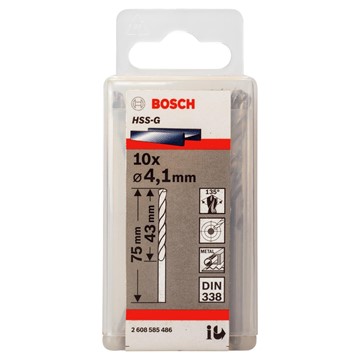 Bosch METALLBORR HSS-G 4,1X75MM 10ST
