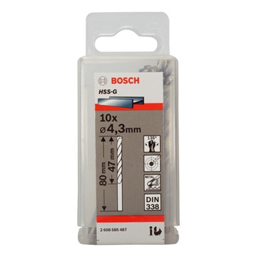 Bosch METALLBORR HSS-G 4,3X80MM 10ST