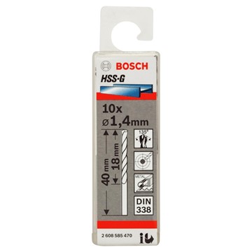 Bosch METALLBORR HSS-G 1,4X40MM 10ST