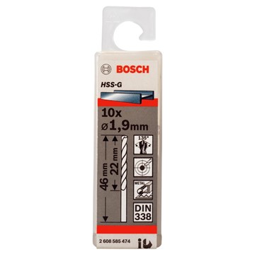 Bosch METALLBORR HSS-G 1,9X46MM 10ST