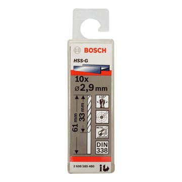 Bosch METALLBORR HSS-G 2,9X61MM 10ST