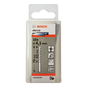 Bosch METALLBORR HSS-CO S 4,1X75MM 10ST