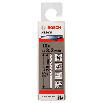 Bosch METALLBORR HSS-CO S 3,2X65MM 10ST