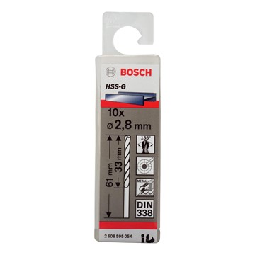 Bosch METALLBORR HSS-G 2,8X61MM 10ST