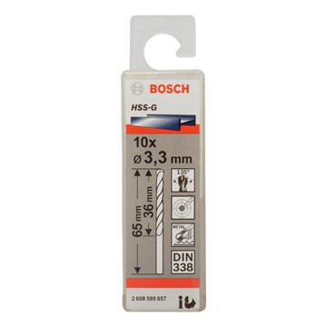 Bosch METALLBORR HSS-G 3,3X65MM 10ST